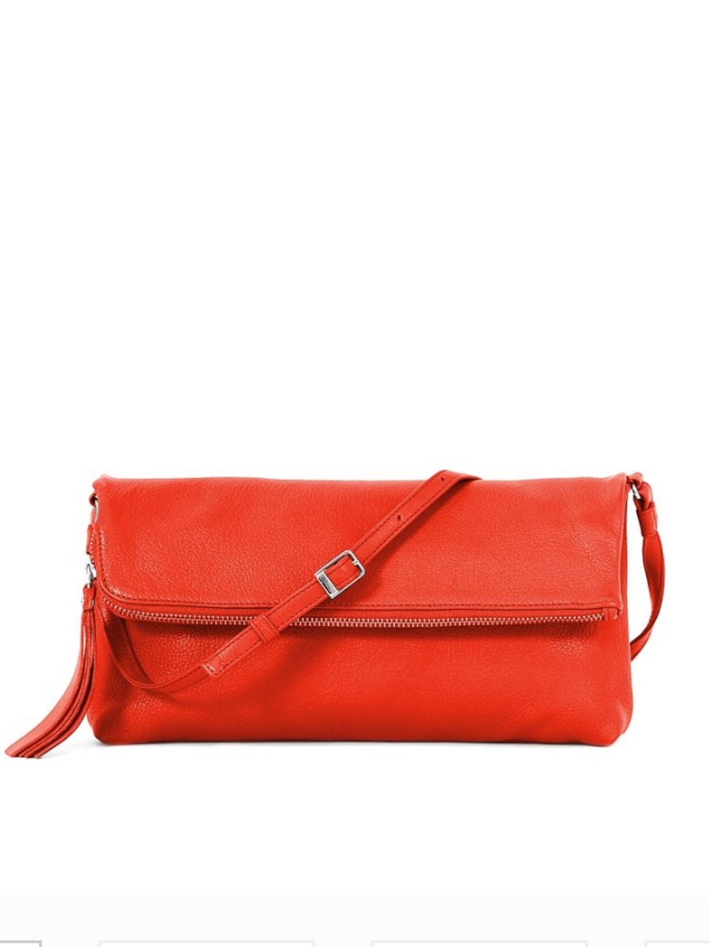 Lumi Stefanie Large Pouch Crossbody Bag coral red leather NWT
